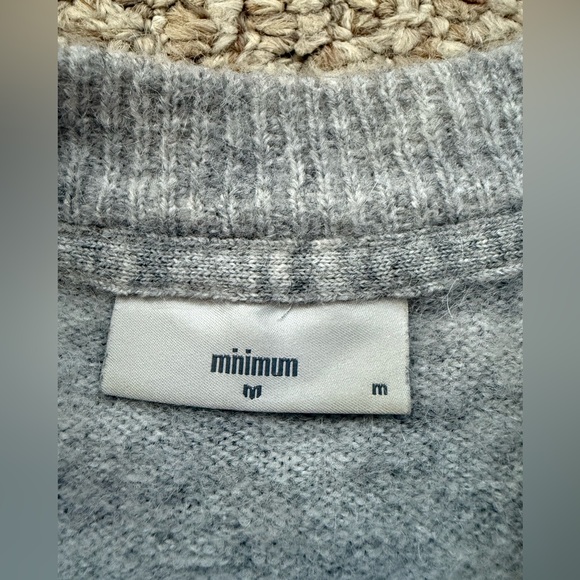 Minimum Wool Gray Crew Neck Sweater Size Medium - Picture 7 of 10
